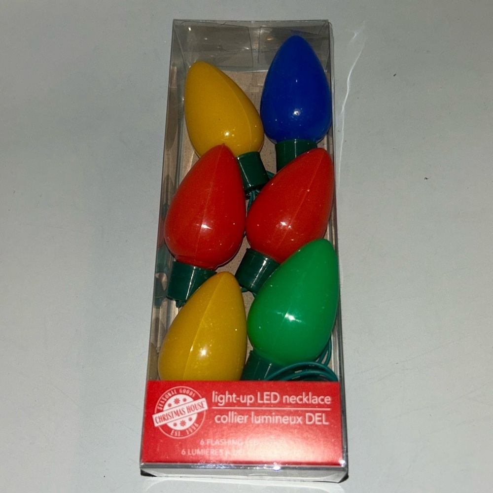 NIB Christmas led bulb necklace